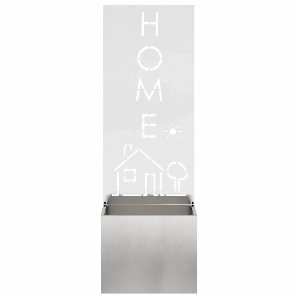 vidaXL Vaso da Giardino con Pannello Decorativo Argento 50 x 140 cm