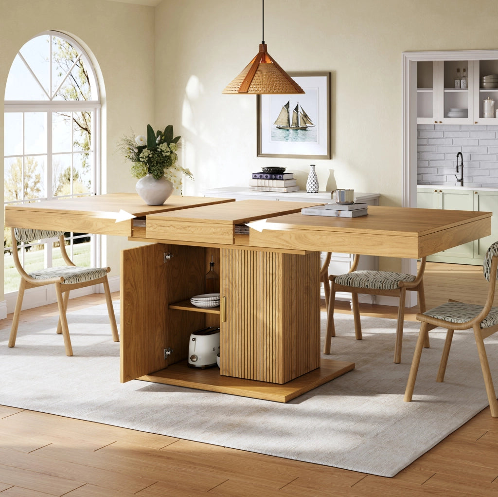 Tavolo da pranzo estensibile con vano contenitore 140-180 cm