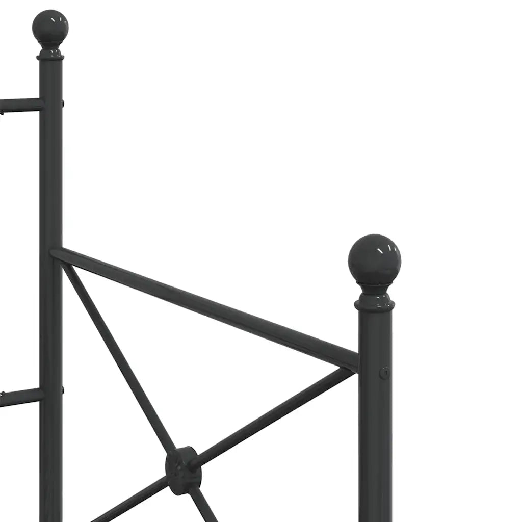 Dormeuse senza Materasso-Divano Letto-Struttura Letto Nero 90x200 cm in Acciaio