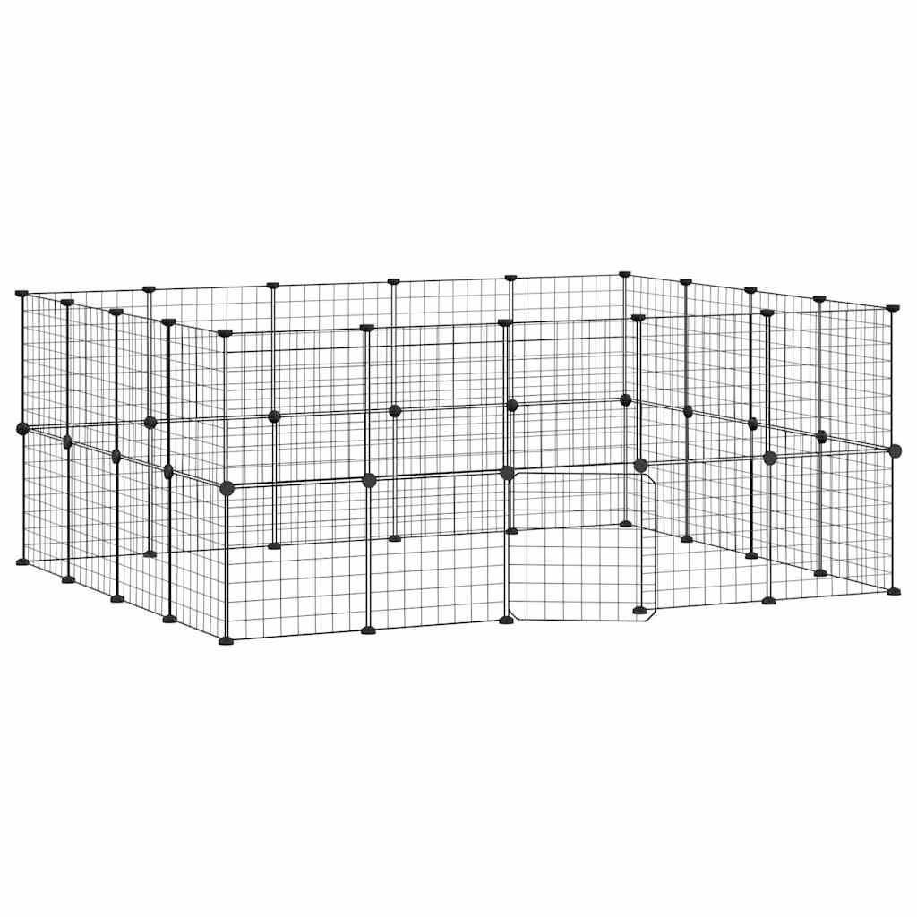 Gabbia per animali domestici a 36 pannelli con porta 35 x 35 cm nera 02_0041577