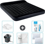 Lettino aeree 2 posti - 183 x 203 x 25 cm - Blu scuro - Incluso compressore - Coperte - Cuscini - Protezione cuscino e set di riparazione