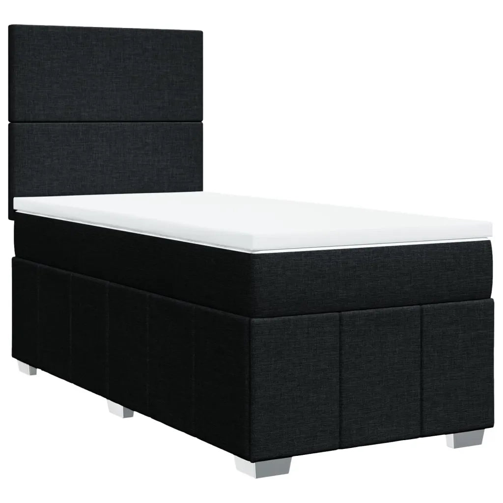 Giroletto a Molle con Materasso Nero 100x200 cm in Tessuto 3291574