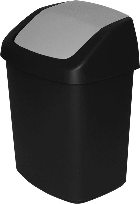 Aria con coperchio oscillante 15 litri - plastica nera/grigia - 306 x 2448 x 418 cm