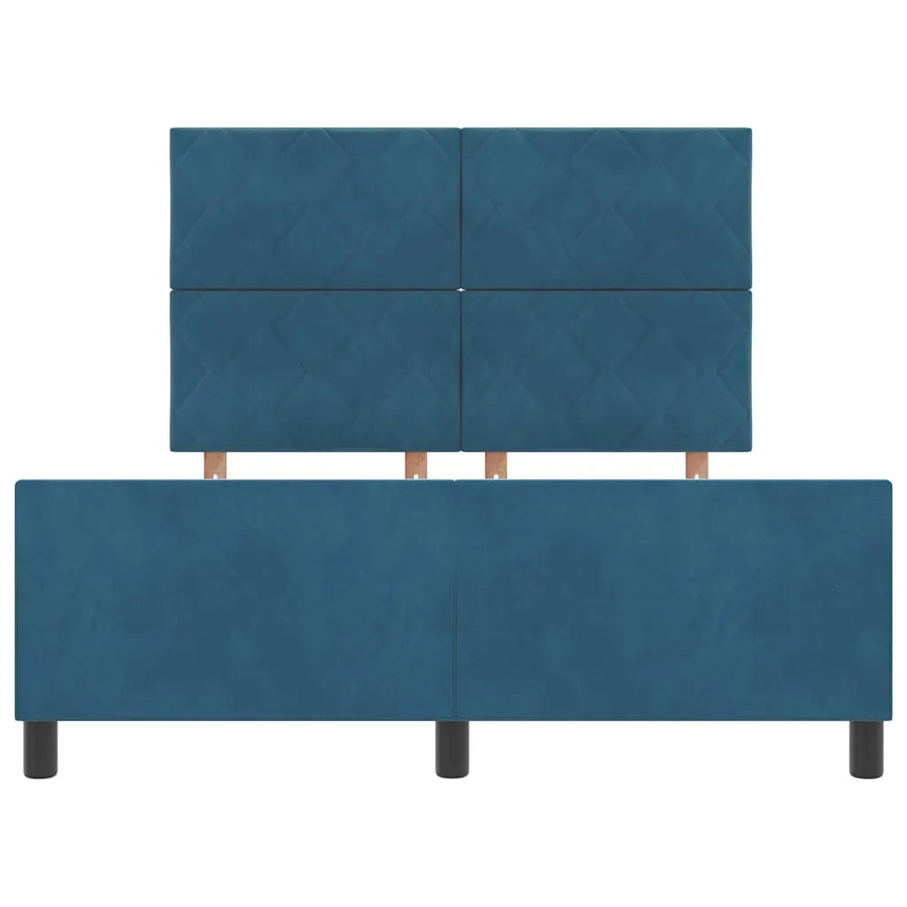 Letto a molle con testiera Blu Scuro 140 x 200 cm Velluto 3345015