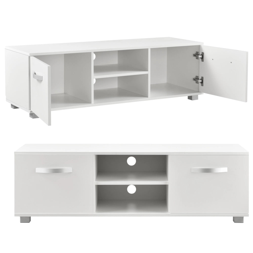 Mobile Porta TV Laugar a 2 Ante e Scomparti 120 x 40 x 38 cm - Bianco [en.casa]
