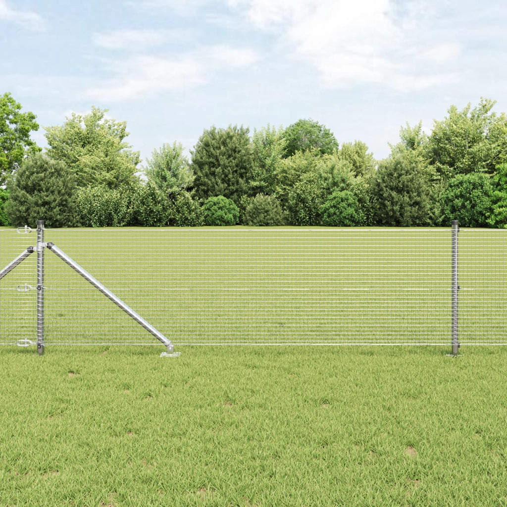 Set di Poste per Recinzione Set di 2 Acciaio Zincato 25 x 0.5 m