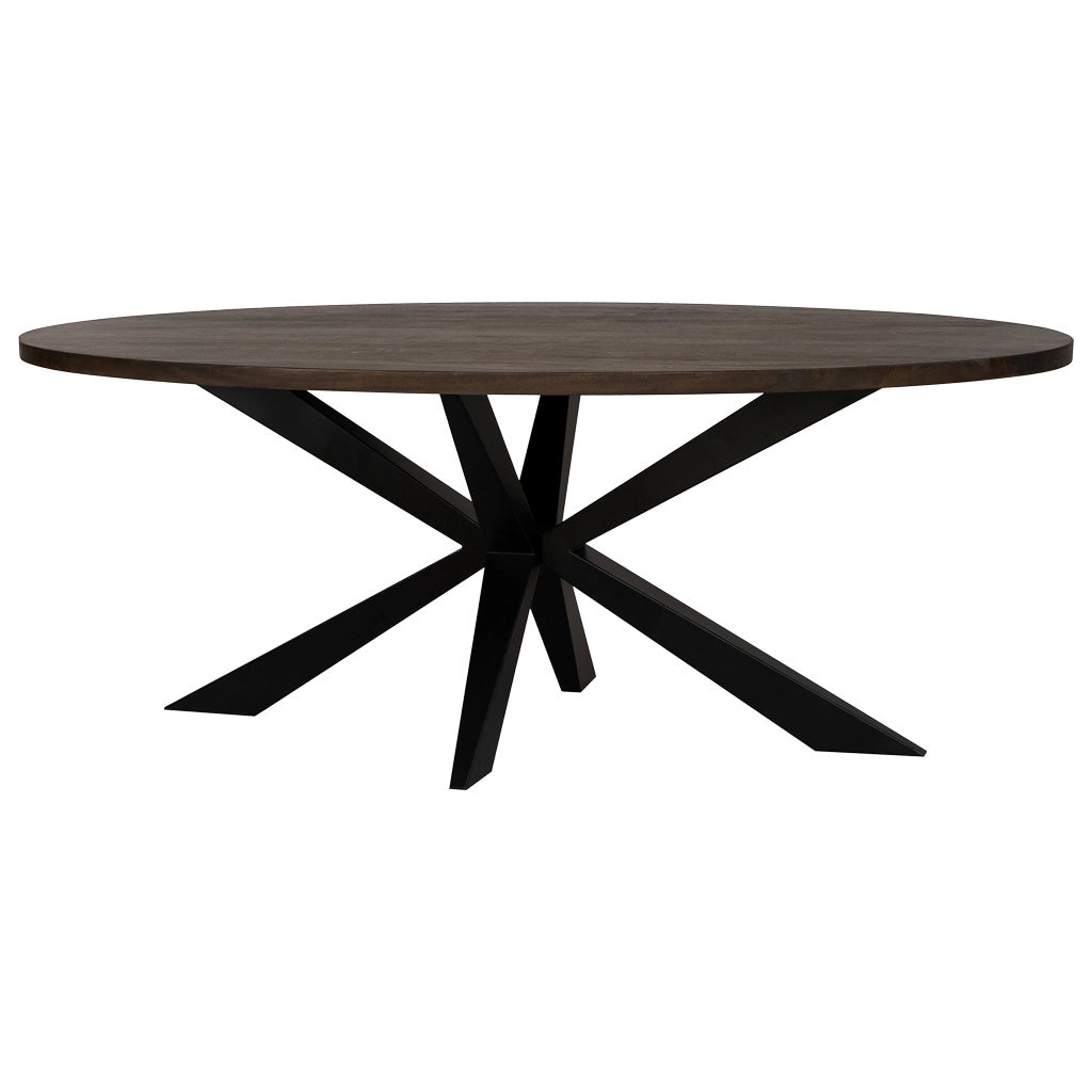 Tavolo pranzo ovale finitura legno, 200x100x76