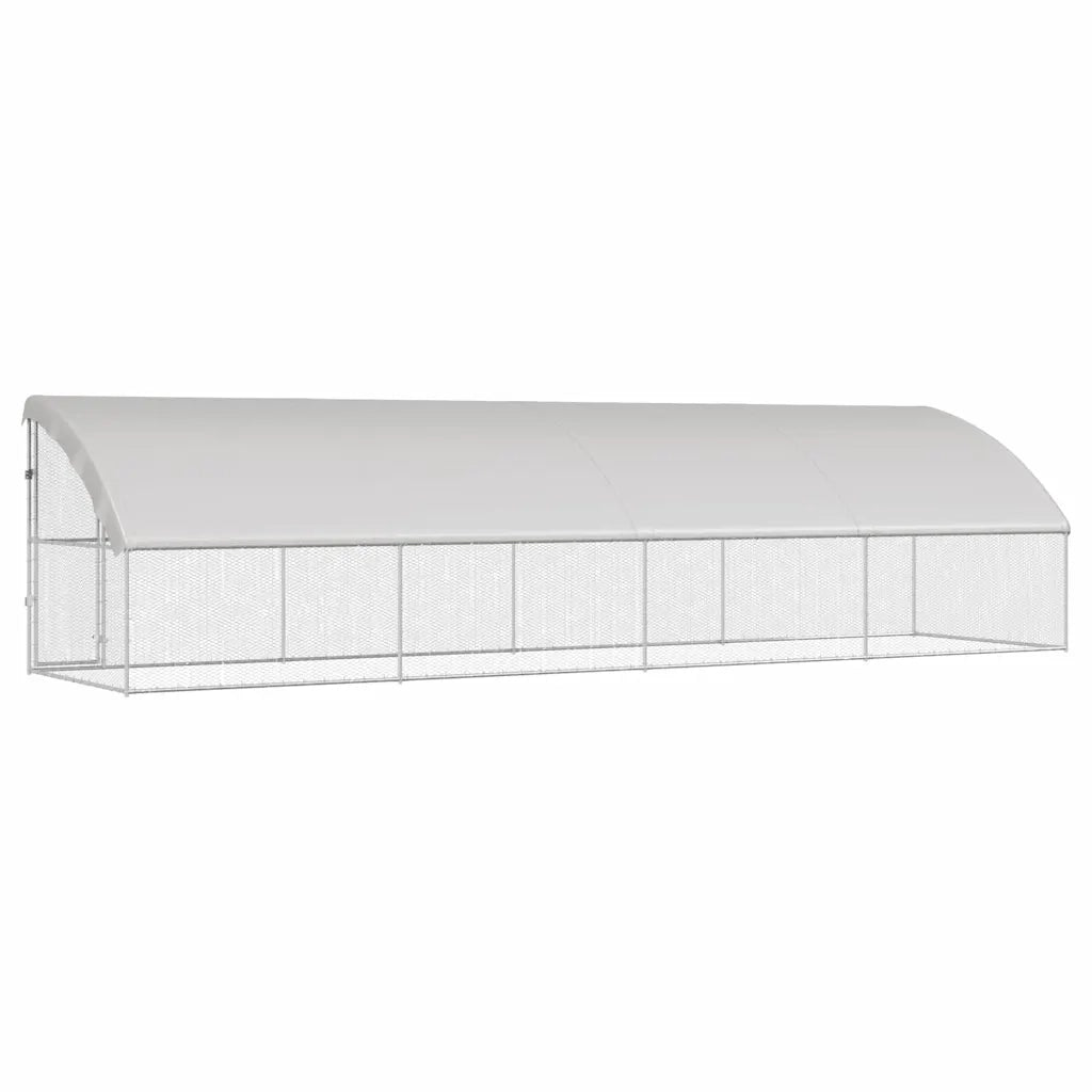 Gabbia per polli 4 pcs Argento 800 x 200 x 198,5 cm