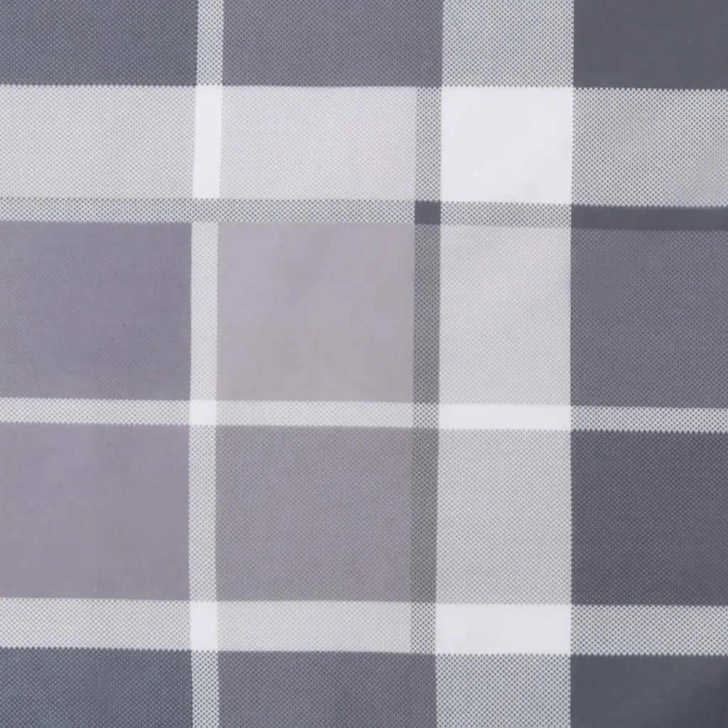Cuscini Sedia Schienale Alto 2pz a Quadri Grigio Tessuto Oxford 361916