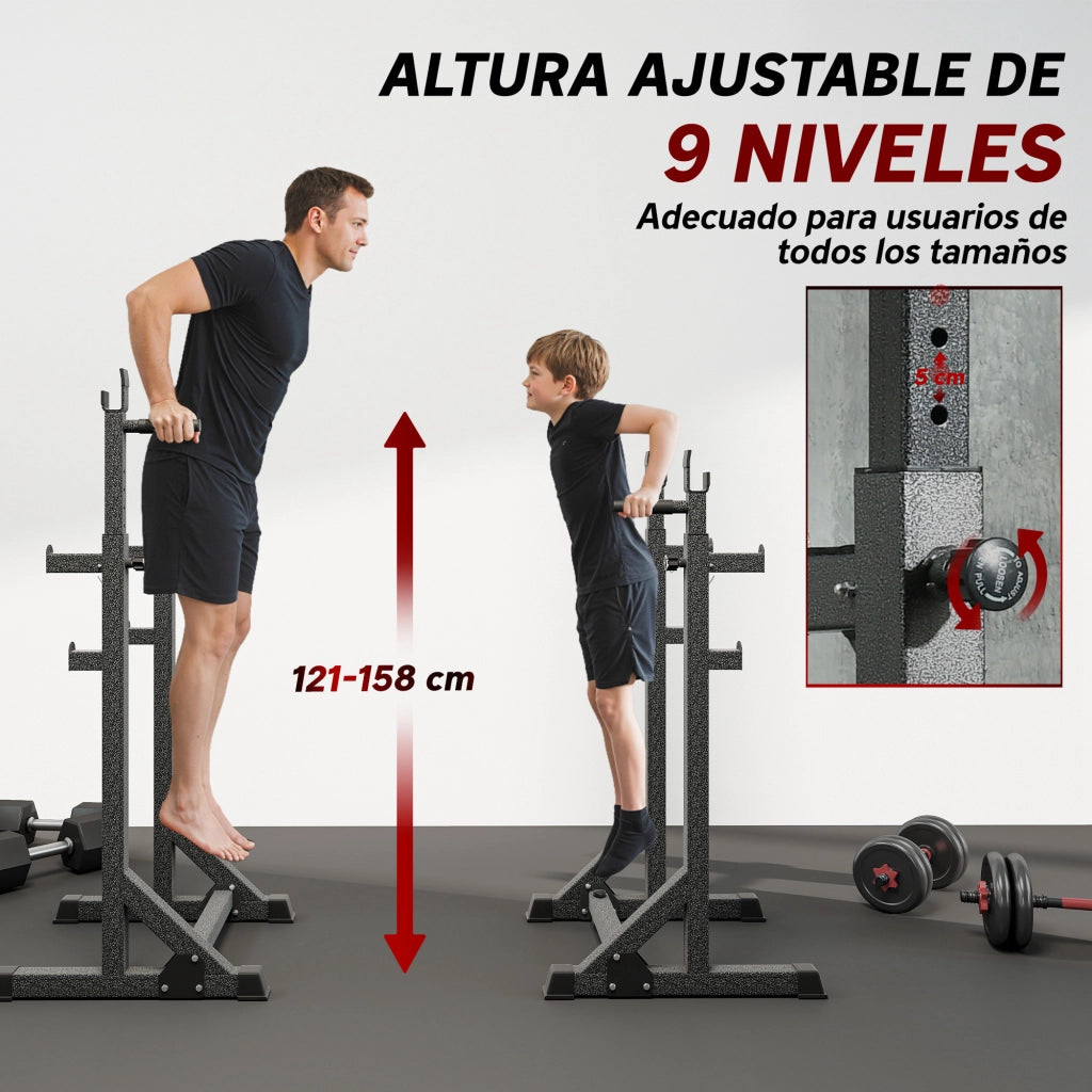Supporto per Bilanciere Regolabile ¨C Xylo ¨C Acciaio Nero Carico 150kg