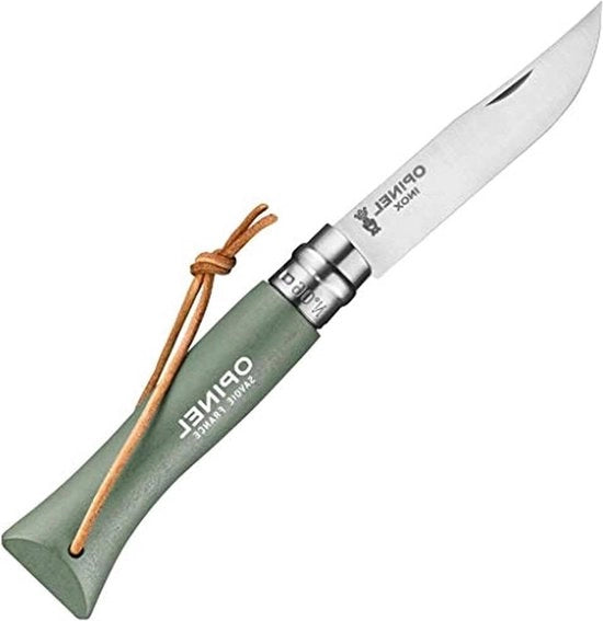 No.6 Opinel mosgroen - Colore Tradizionale zinco