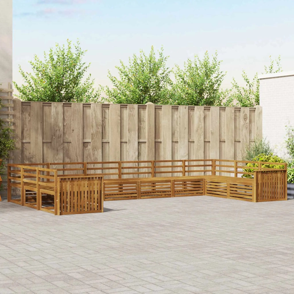 Set divani 10 pcs Naturale Legno di Acacia Massello