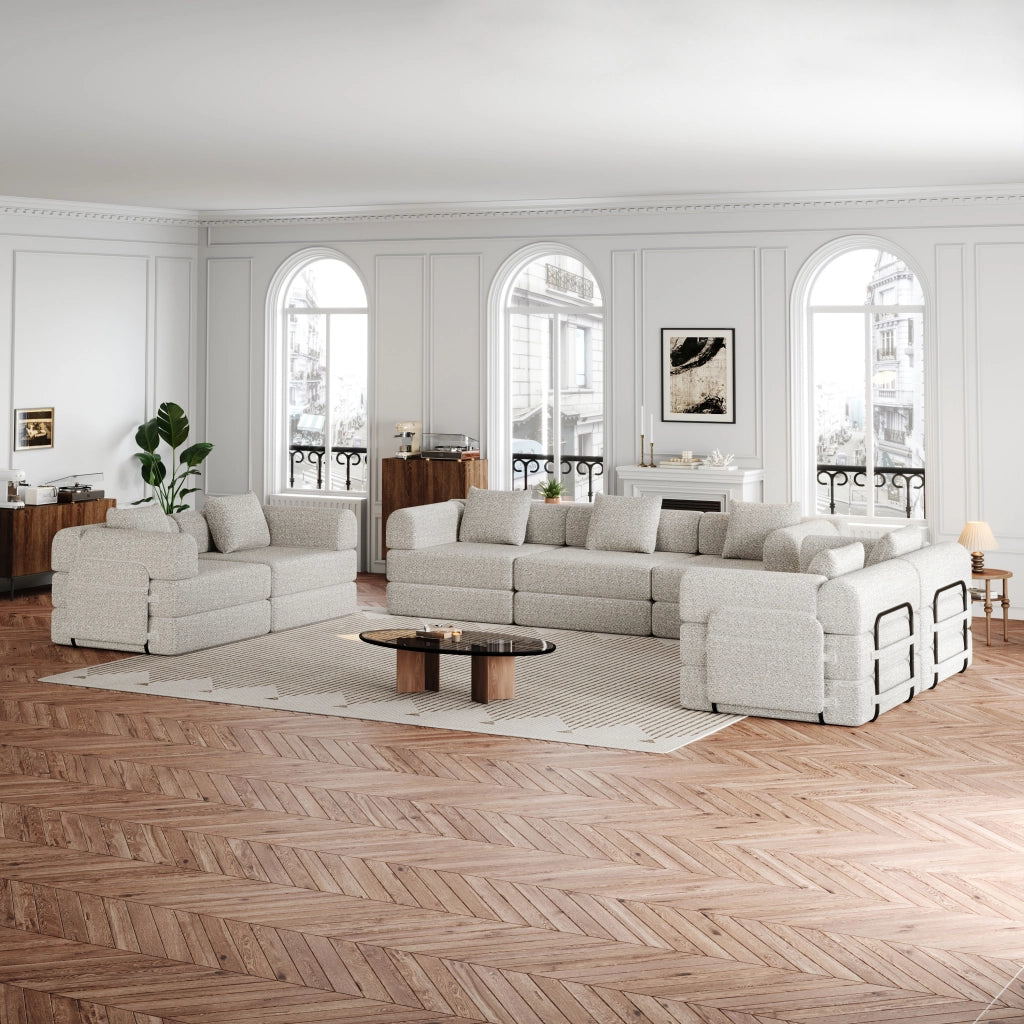 Divano Letto 2 in 1 con Vano Portaoggetti ¨C MINIMAL ¨C Chenille, Struttura Metallo