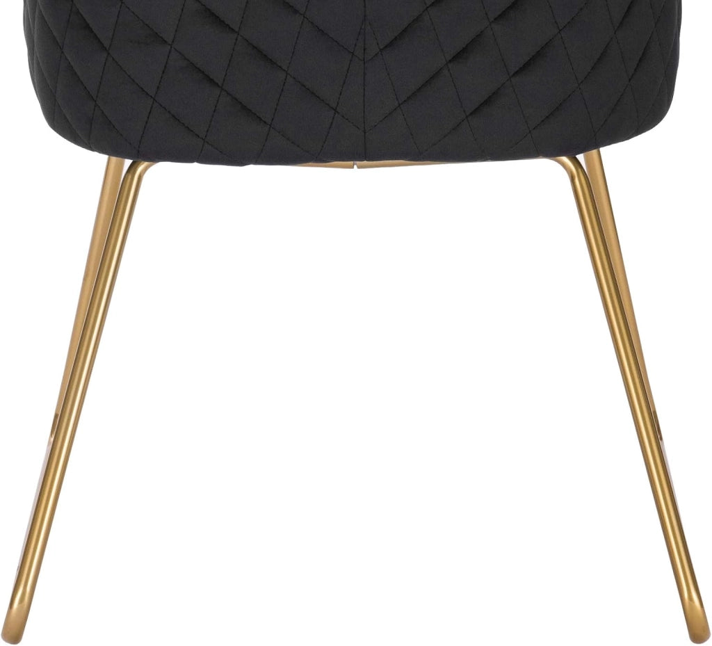 1x Sedie cucina moderne Poltroncina salotto Adatte per Sala da pranzo Soggiorno, Camera da Letto, Tessuto di velluto, Oro Metallo, Nero BH271sz-1