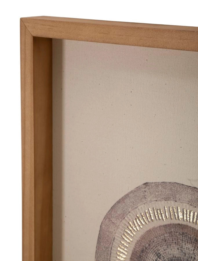 Stampa su Tela Circly con Inserti 45x3,2x60 cm in Legno e Tessuto