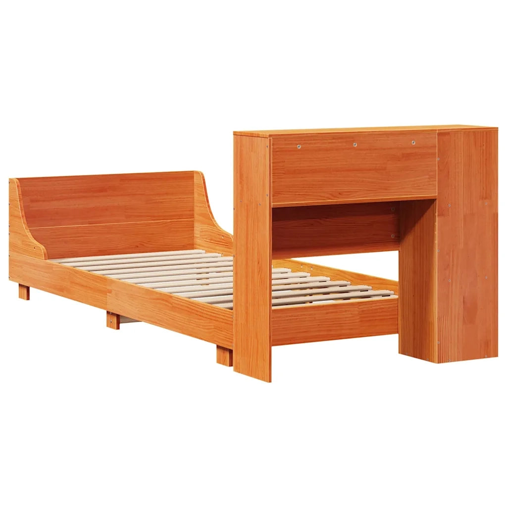 vidaXL Giroletto senza Materasso Marrone Cera 100x200 cm Legno di Pino