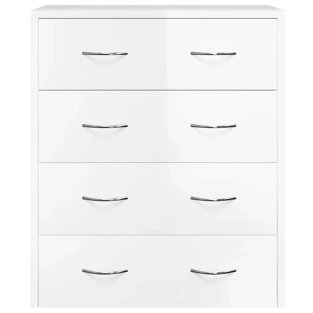 Credenza con 4 Cassetti 60x30,5x71 cm Bianco lucido 342579