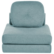 Divano Pouf Letto Tessuto Verde Menta Rivestimento Singolo Letto Sedia Pieghevole con Cuscino Design Moderno