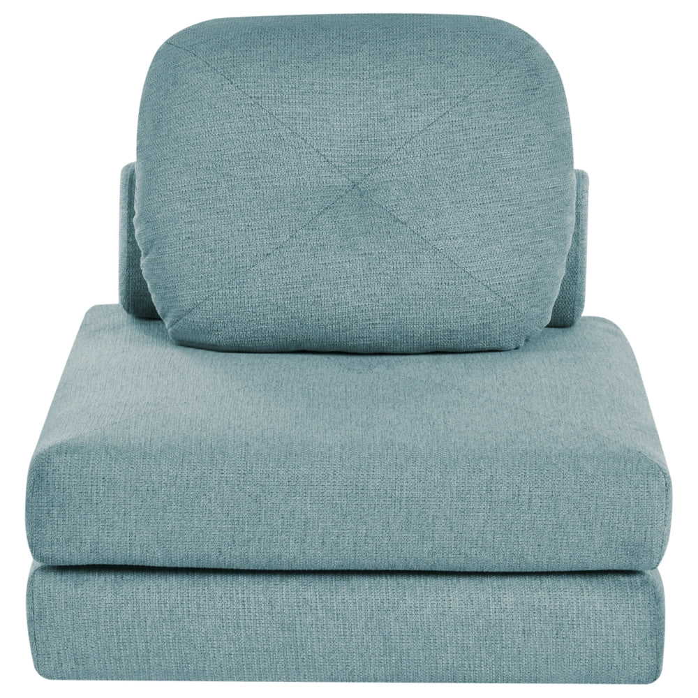 Divano Pouf Letto Tessuto Verde Menta Rivestimento Singolo Letto Sedia Pieghevole con Cuscino Design Moderno
