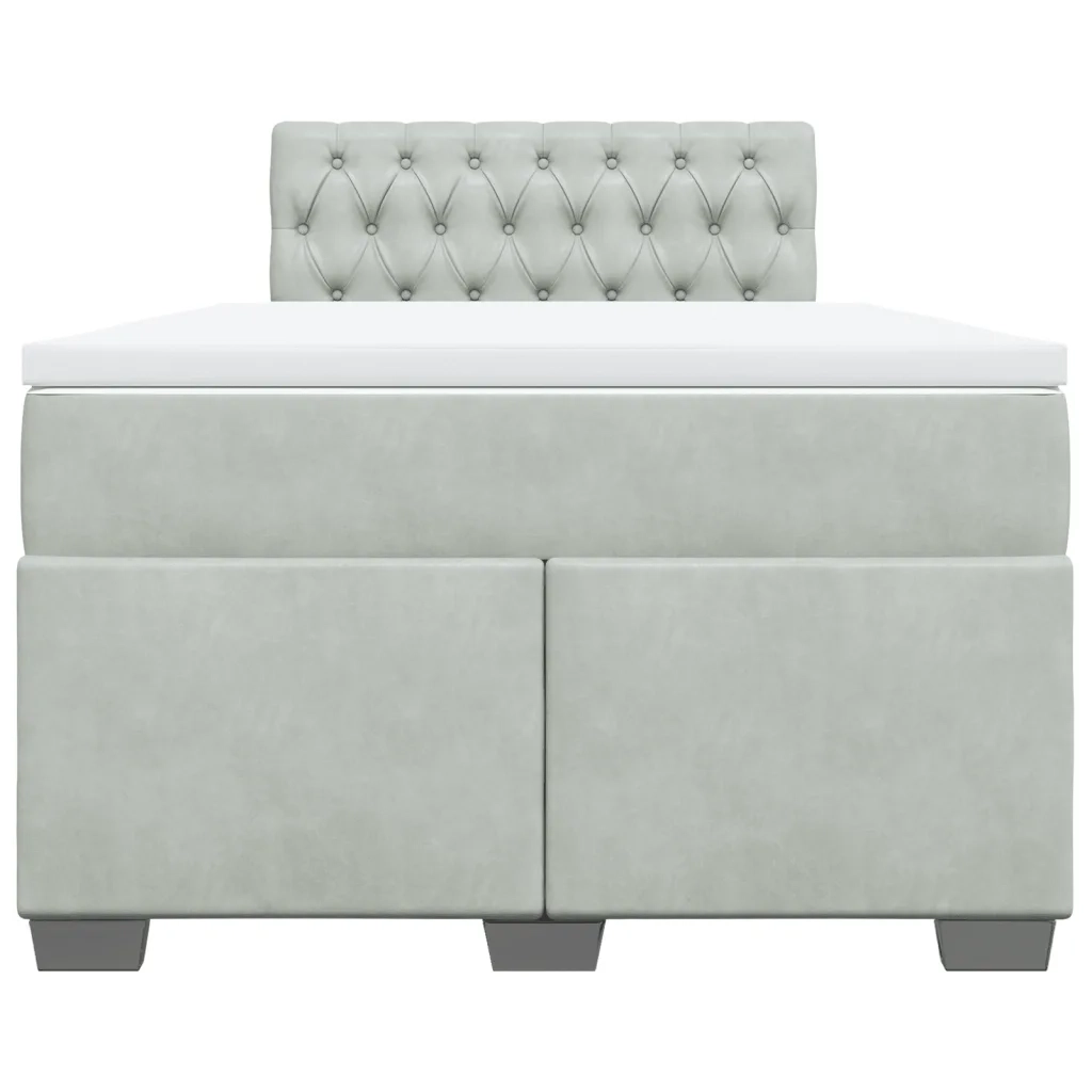 Giroletto a Molle con Materasso Grigio Chiaro 120x190cm Velluto 3286264