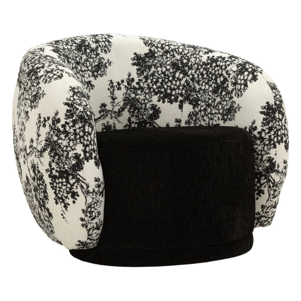 Poltrona in tessuto bicolore bianco e nero