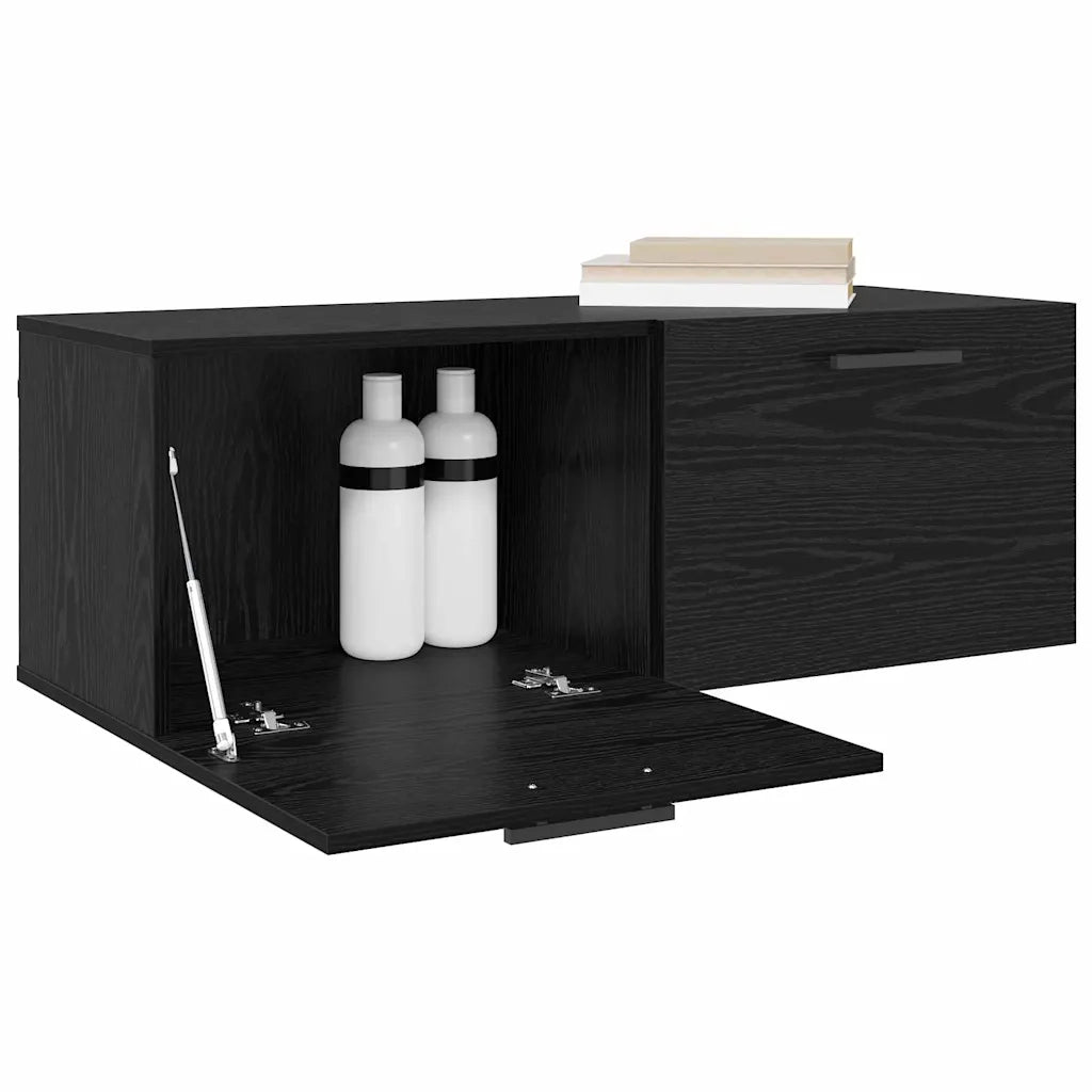 Armadietto a Muro | Mobile a Parete Rovere nero 100 x 36.5 x 35 cm
