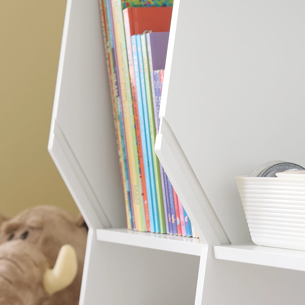 SoBuy Libreria Montessoriana per Bambini Scaffale Portagiochi con 9 Scomparti Aperti Libreria da Terra per Cameretta 95x34x105 cm Bianco KMB120-W