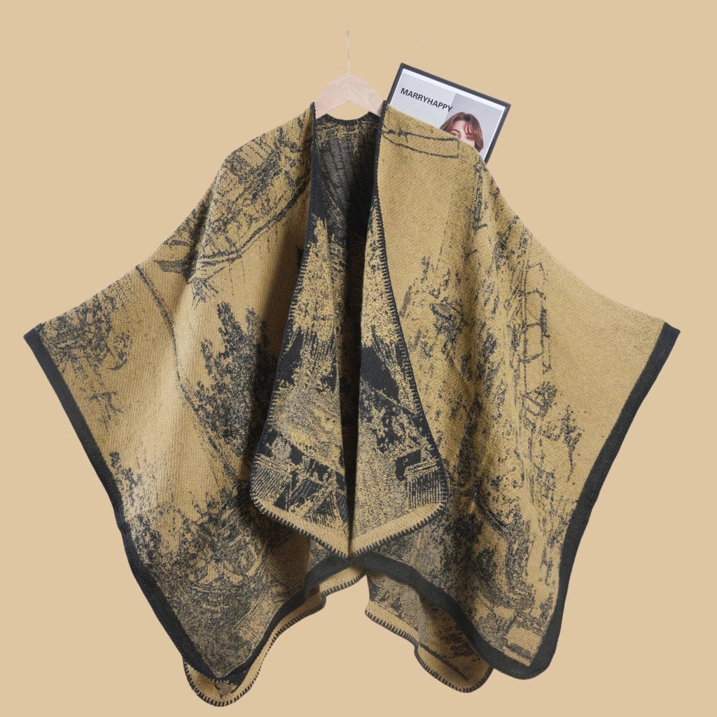 Sciarpa calda e spessa double face, scialle/mantella retr¨° da donna