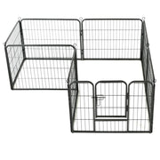 Recinto per cani 8 pannelli in acciaio 60 x 80 cm recinto per cani nero 02_0000566