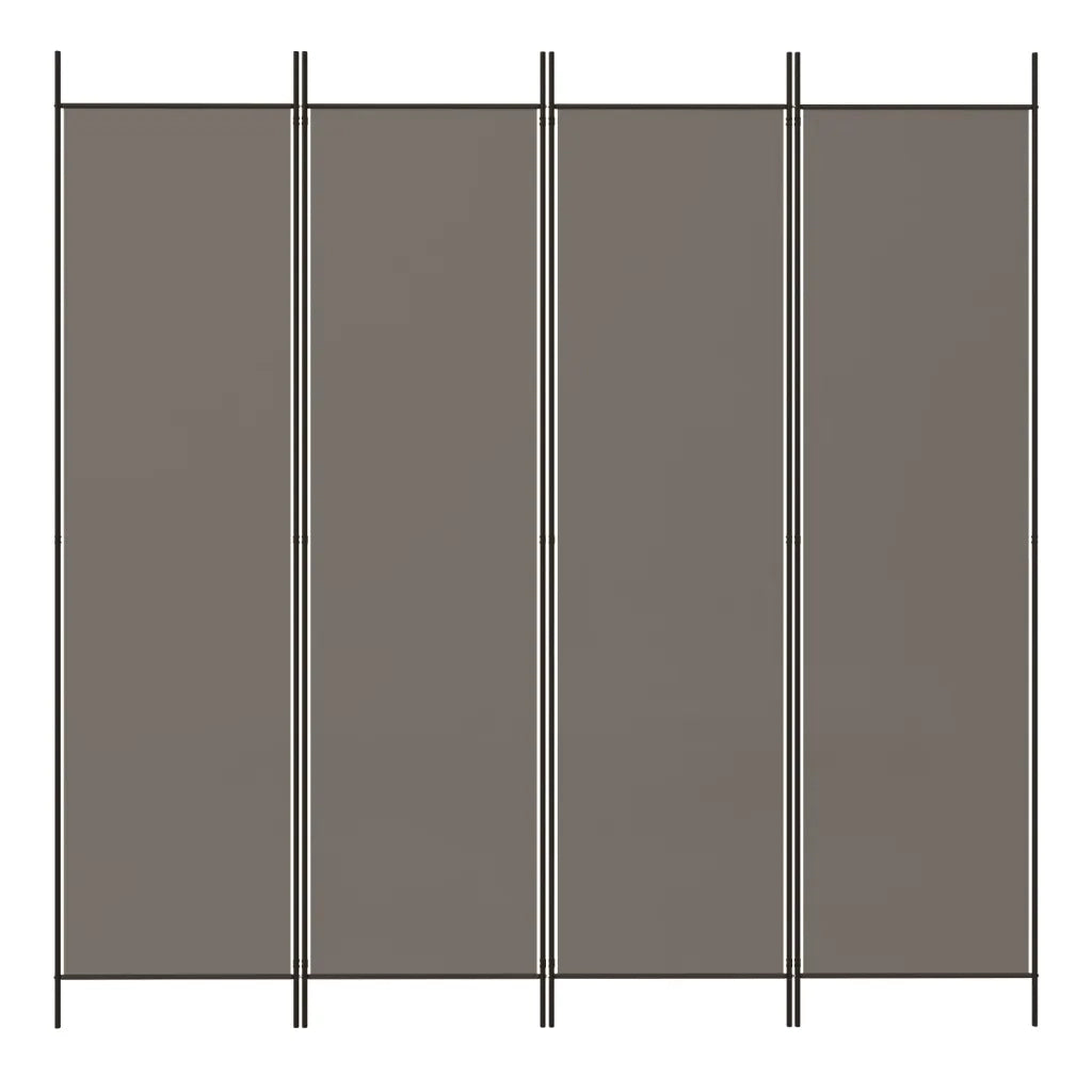 Divisorio a 4 Pannelli Antracite 200x200 cm Tessutocod mxl 96976