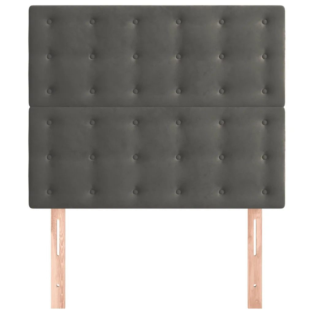 Testiera-Testata Decorativa Grigio Scuro 80x5x118/128 cm Velluto 407067