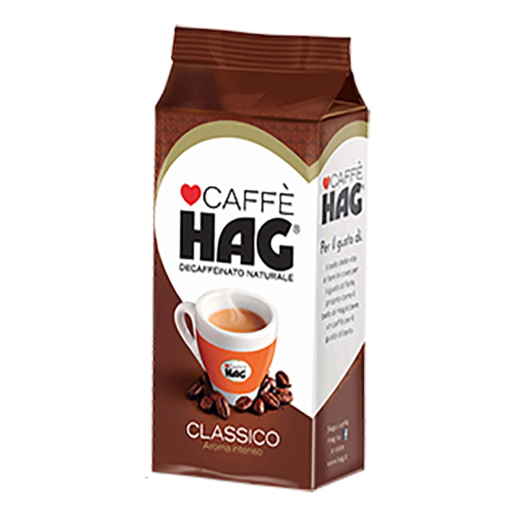 Hag caffe' classico in confezione da 250 gr caffe' decaffeinato moka intenso aroma classico