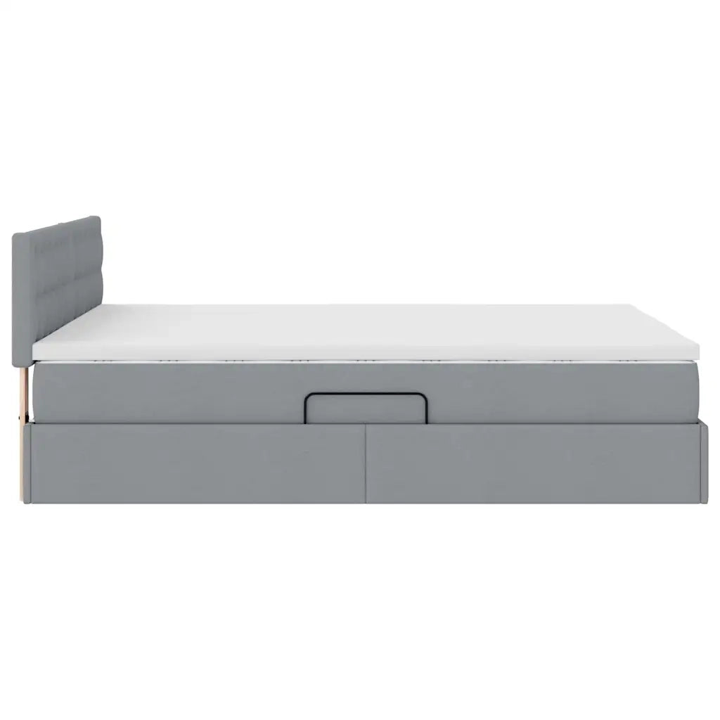 Letto con contenitore e materasso Grigio chiaro 140 x 190 cm