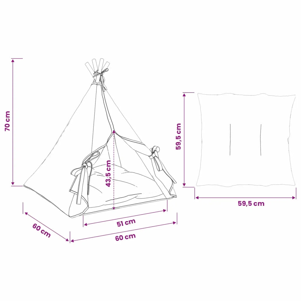 Tenda per animali con cuscino Bianco 60 x 60 x 70 cm Poliestere CFW5310828