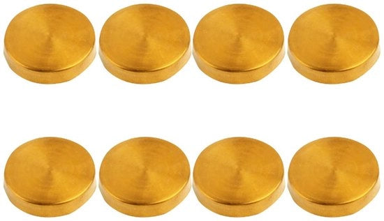 Viti a specchio 30mm - 8 pezzi - Laccati in oro - Acciaio inossidabile - Attacco decorativo - Duraturo e facile da installare