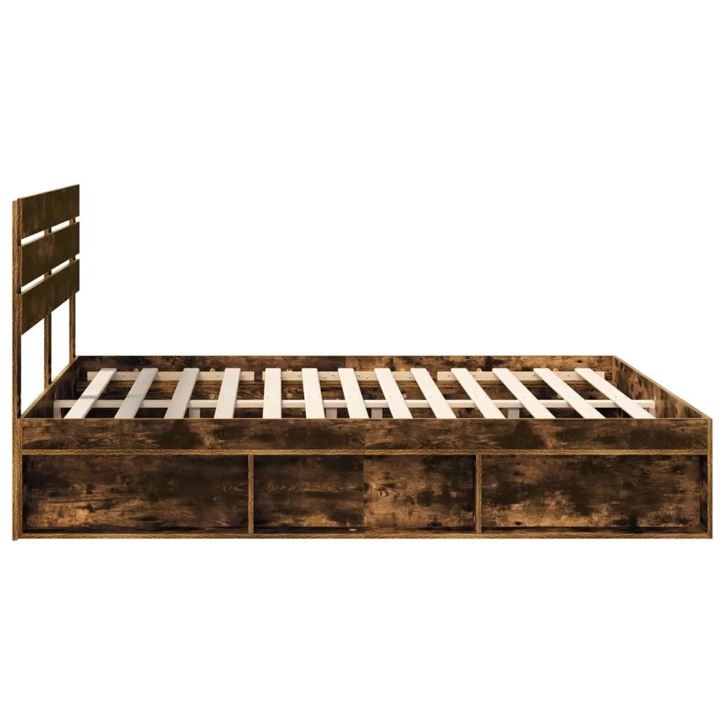 Struttura del letto Rovere fumé 180 x 200 cm Pino massello 3411387