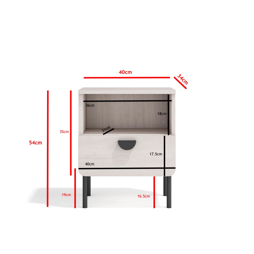 Comodino Herdasa 1 cassetto bianco 55×40×34?cm