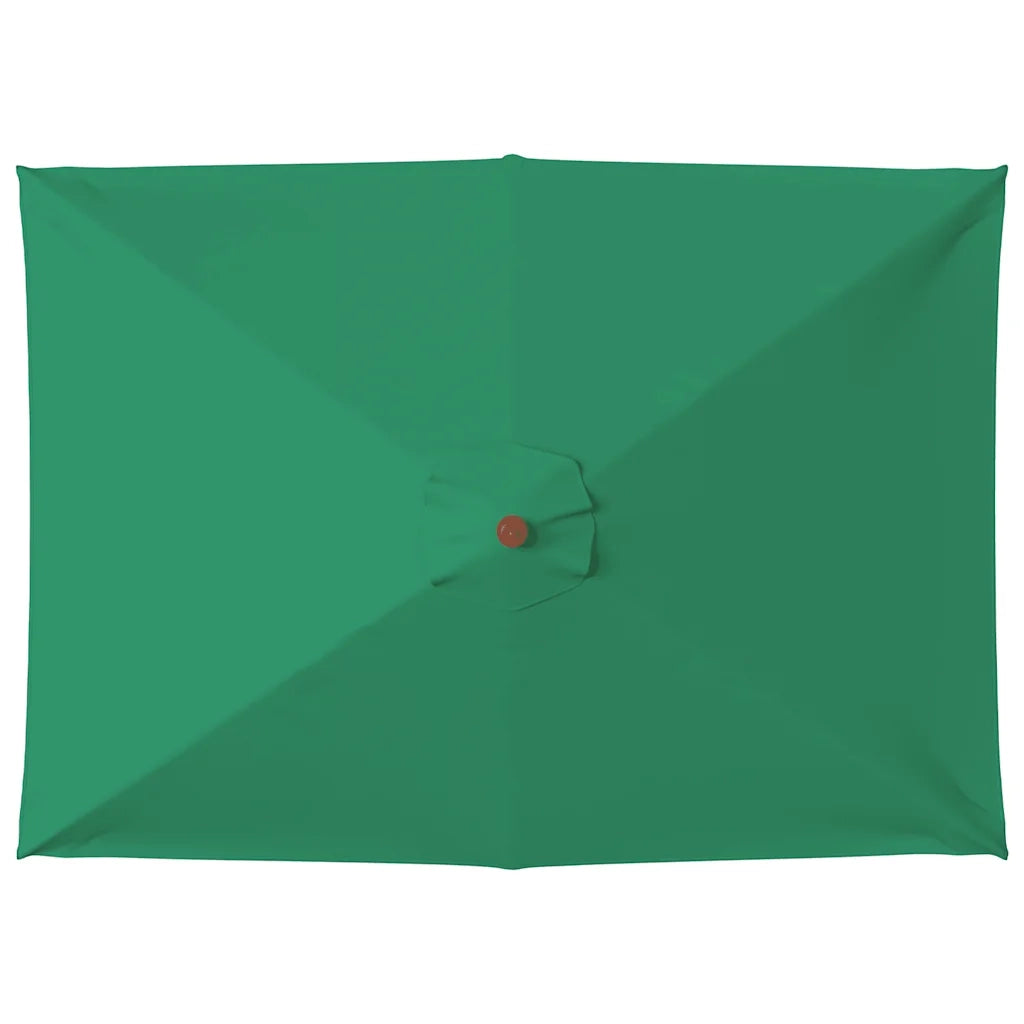 Ombrellone da Esterni con Palo in Legno 150x200 cm Verde 44534