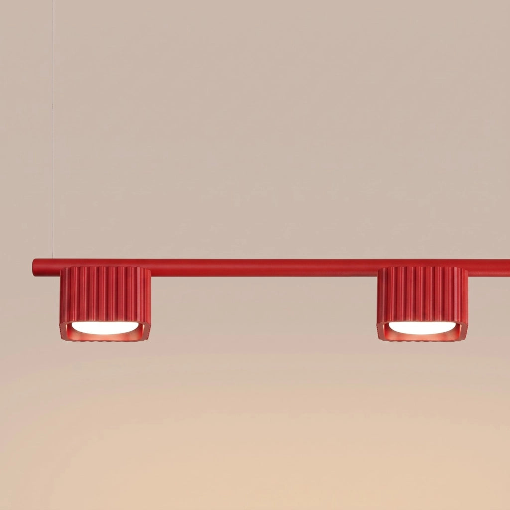 Lampadario RIFF 4 rosso Gx53