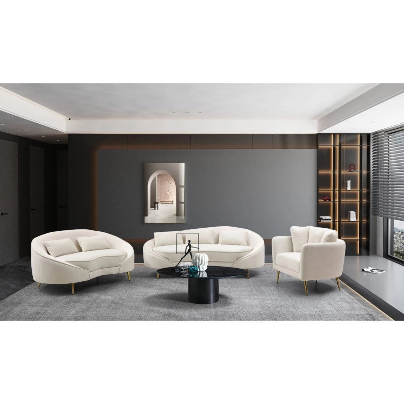 Divano 3 Posti Oslo Con Cuscini Crema cm 185x84x68