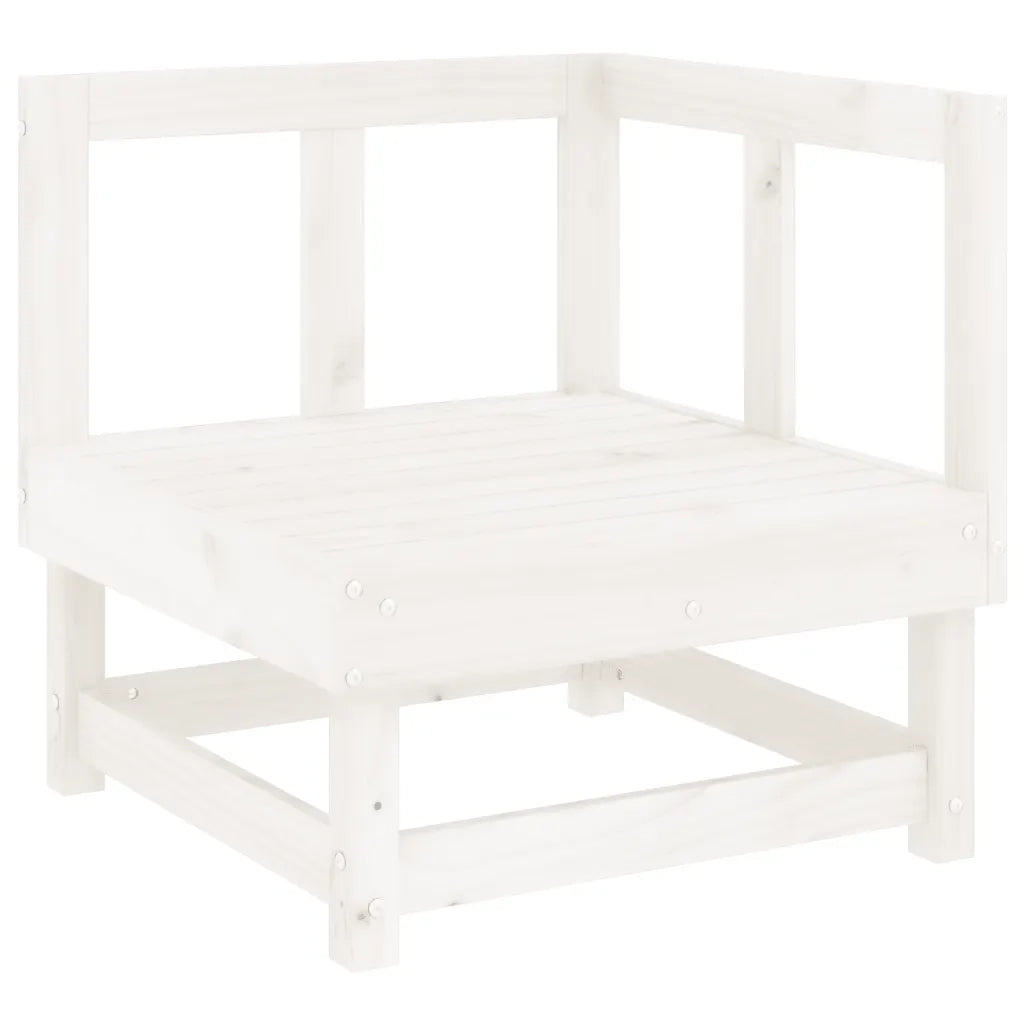 Salotto da Giardino-Set Salotto da Giardino 3 pz Bianco in Legno Massello di Pino 163841