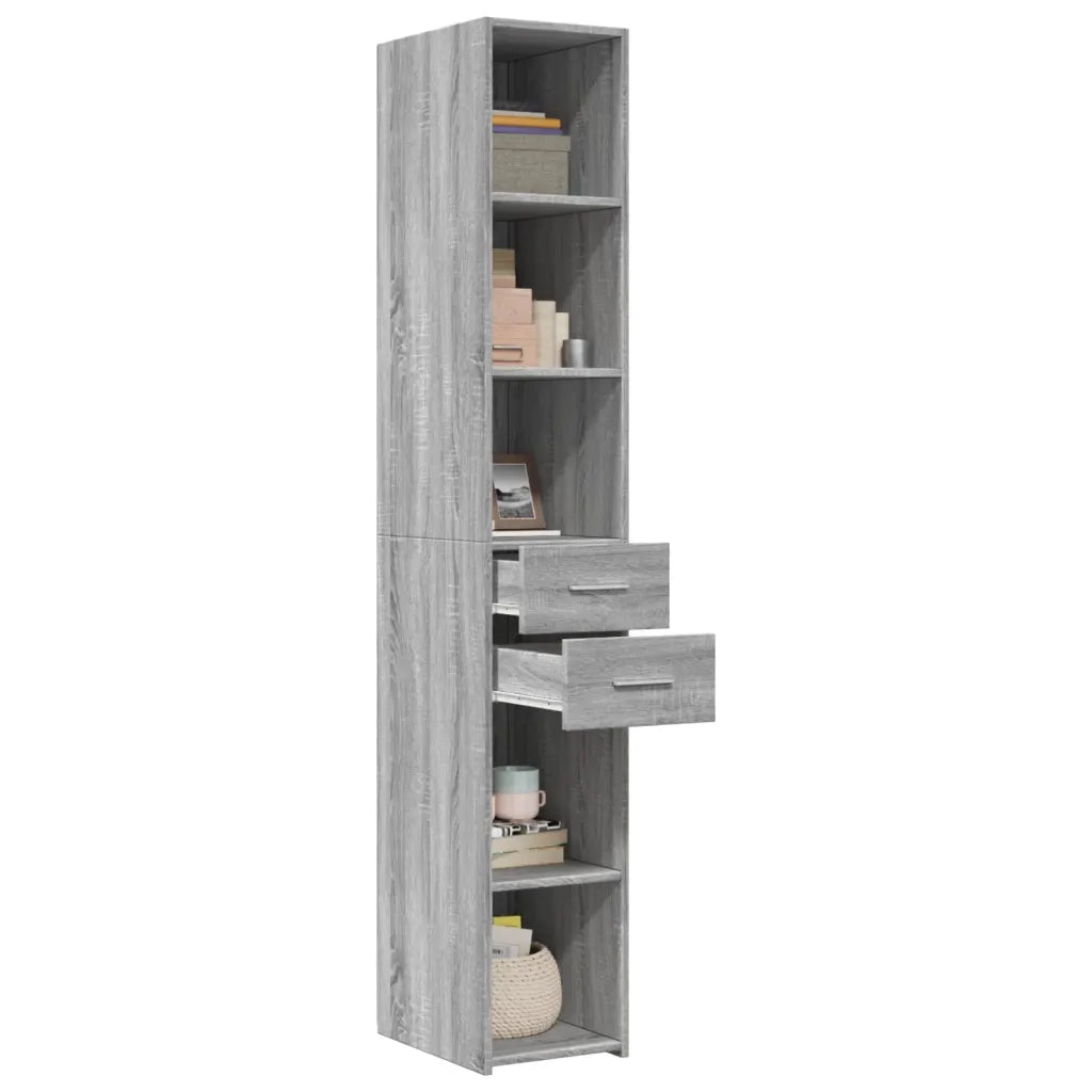 Credenza Grigio Sonoma 30x42,5x185 cm in Legno Multistrato 846241