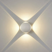 Applique LED da Parete 12W IP54, Design Moderno Rotondo, 4 Emissioni di Luce, 1200 lm, Bianco, Effetto Croce, Interni ed Esterni Colore della luce: Luce Naturale