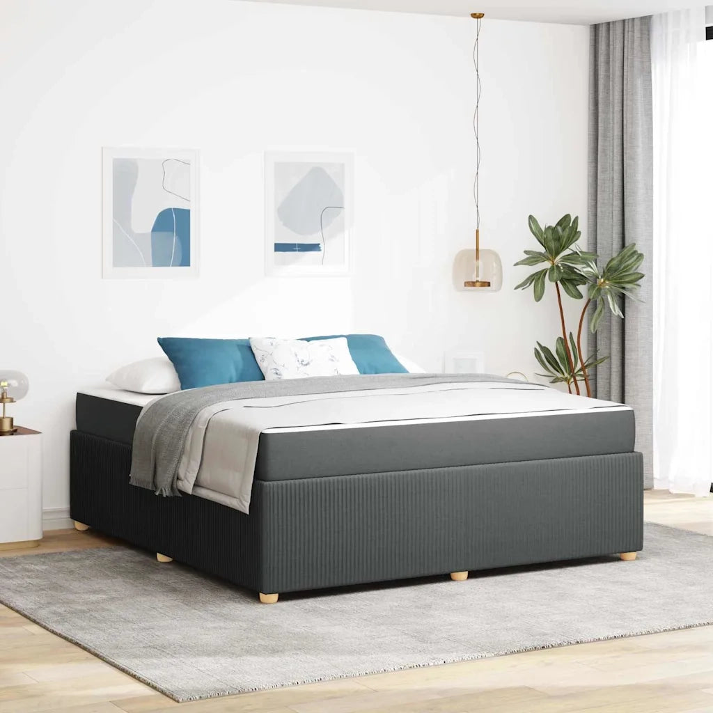 Struttura del letto Grigio scuro 180 x 200 cm Tessuto