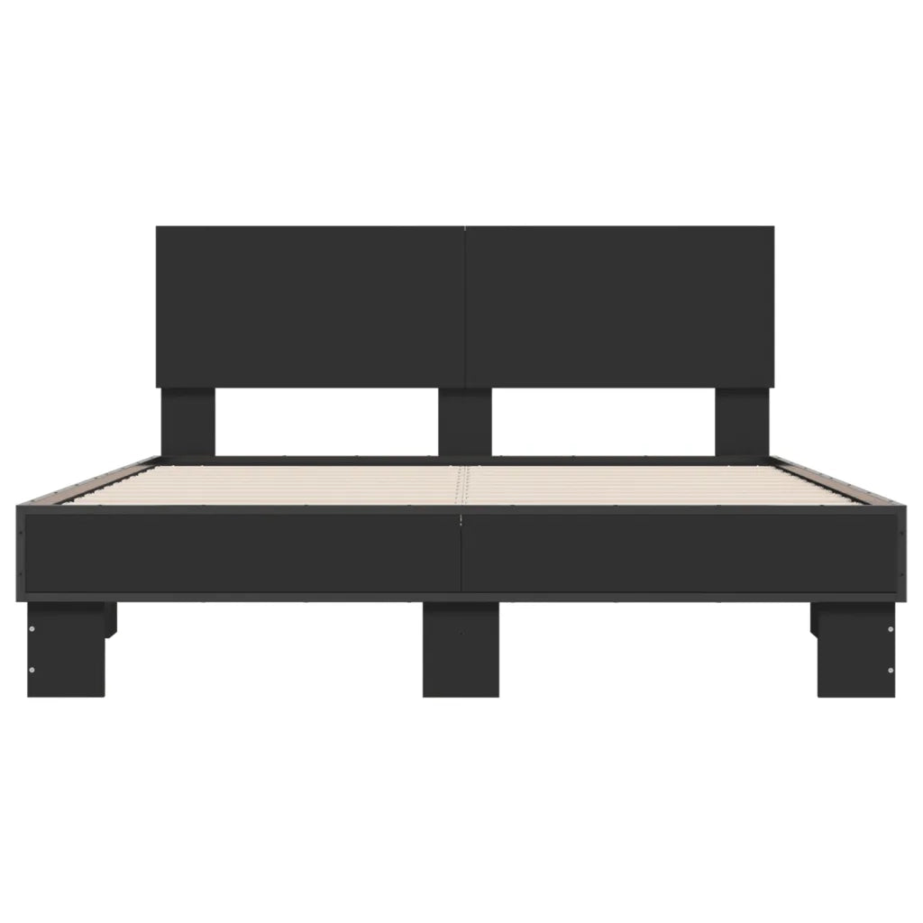 Giroletto Nero 120x200 cm in Legno Multistrato e Metallo 3280197