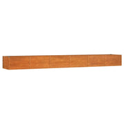 Fioriera rialzata per piante fiori terrazza giardino finitura ruggine 480 x 80 x 45 cm acciaio corten marrone 02_0039876