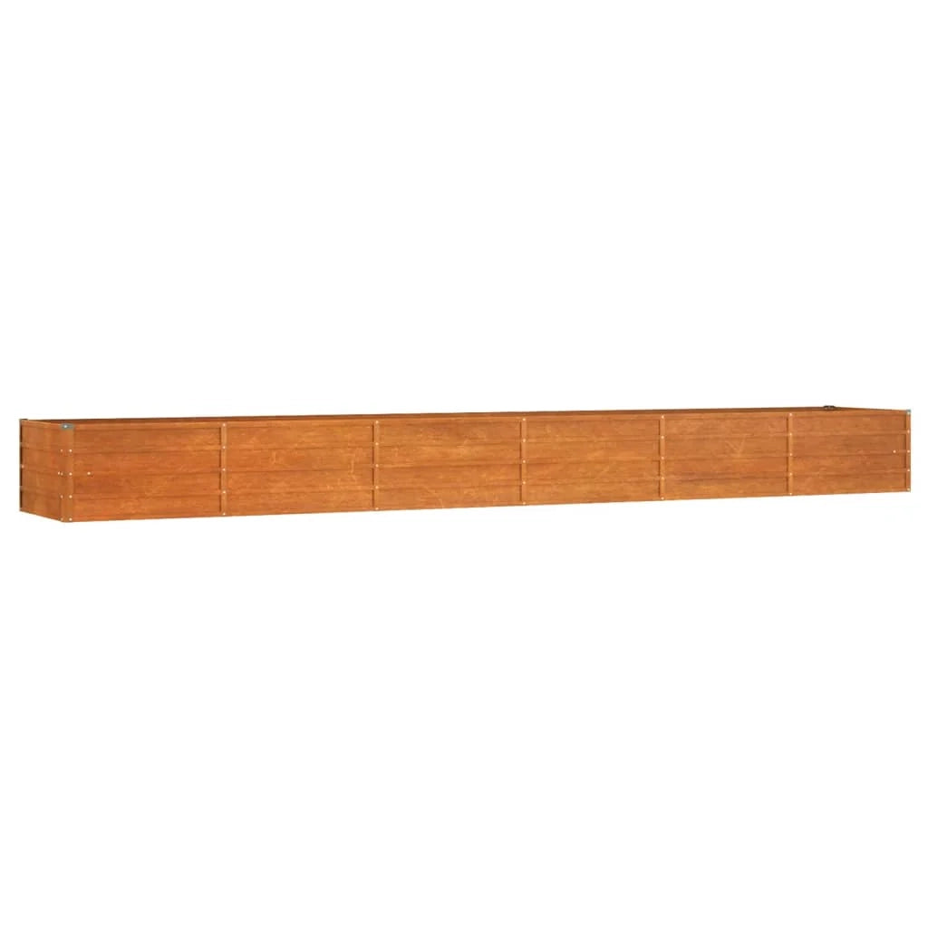 Fioriera rialzata per piante fiori terrazza giardino finitura ruggine 480 x 80 x 45 cm acciaio corten marrone 02_0039876