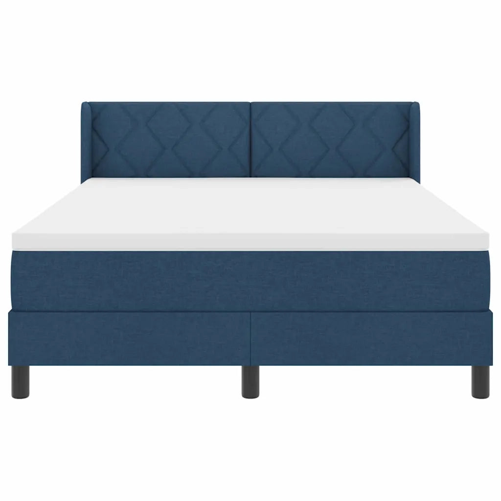 Letto a molle con testiera Blu 190 x 140 cm Tessuto 3341166
