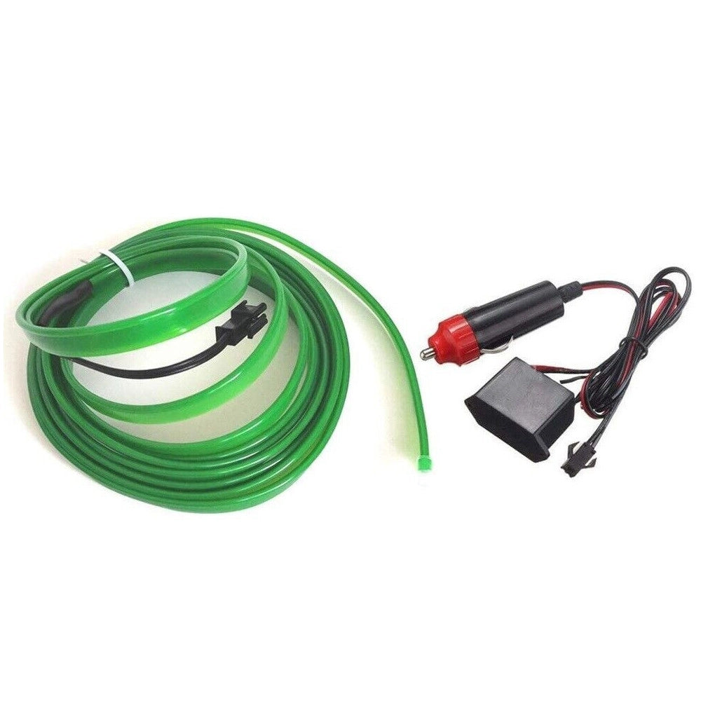 Trade Shop - Striscia Strip Led Per Interni Auto A 12v Fibra Ottica Luce Decorativa Atmosfera -