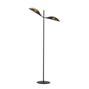 Piantana Moderno Eridano Acciaio Nero Oro 2 Luci E14 Ip20